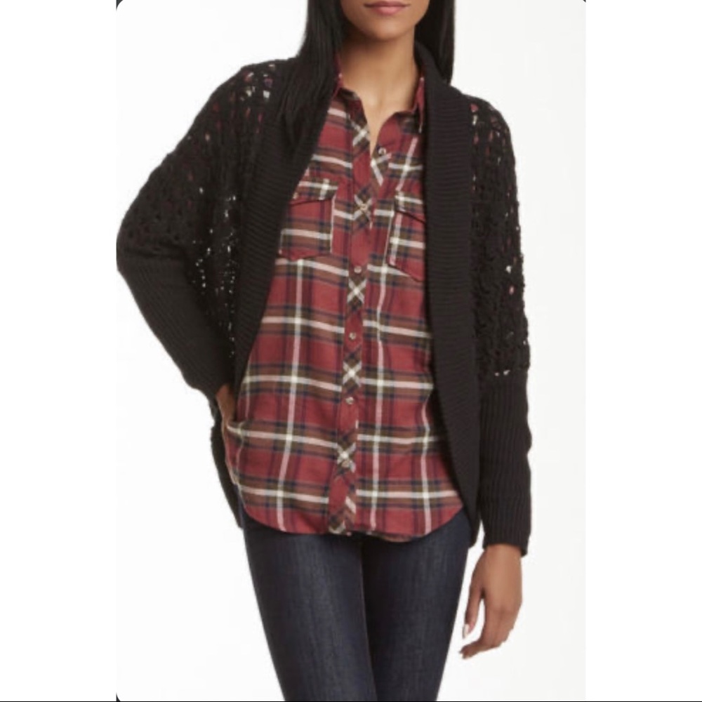 Open Front Cocoon Crochet Cardigan